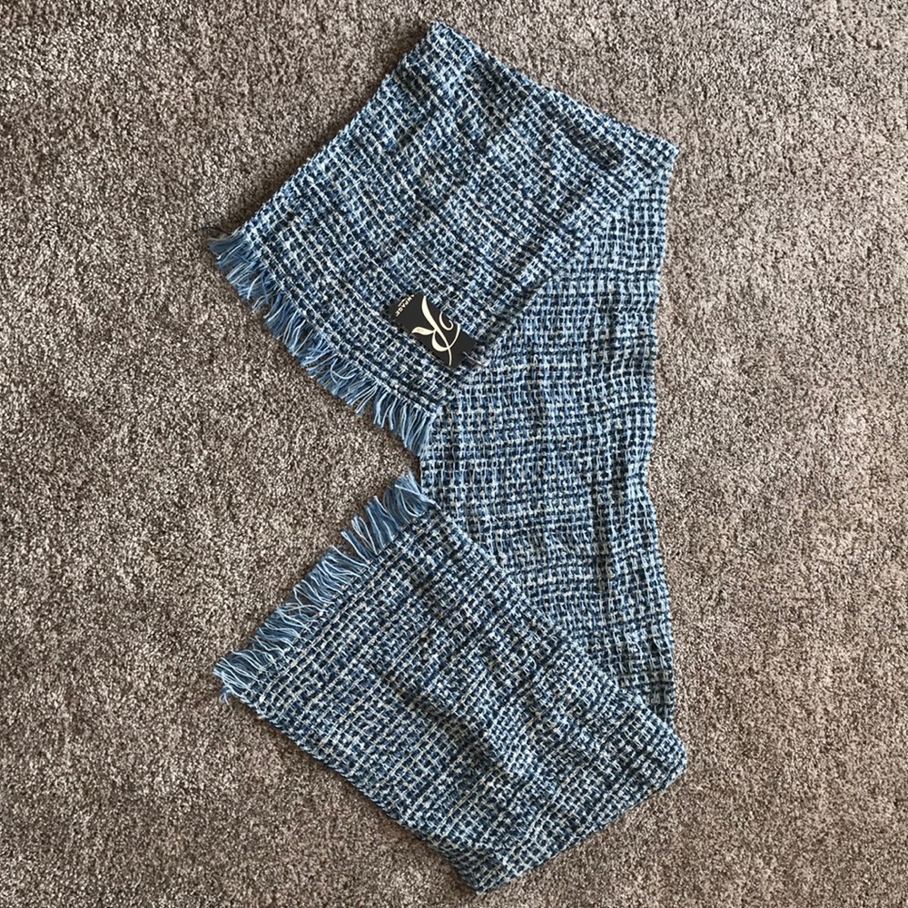 Blue and white scarf